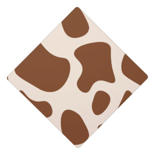 Pink and Brown Cow Print Graduation Cap Topper