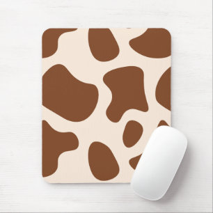 Pink and Brown Cow Print Mouse Pad