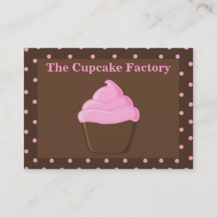 Pink and Brown Cupcake "chubby" Business Cards