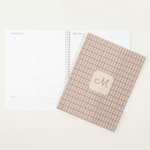 Pink and Brown Floral Monogram Planner