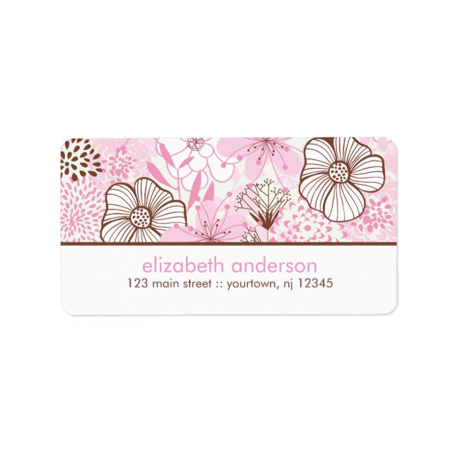Pink and Brown Florals Label (Front)