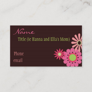 Pink and Brown Flowers Mommy Card