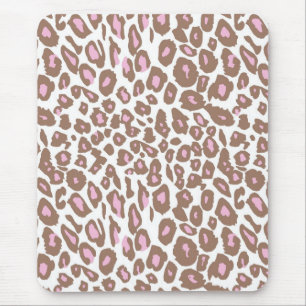 Pink and Brown Leopard Print Mouse Pad