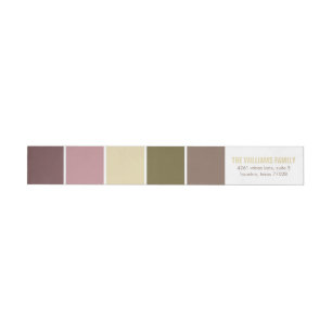 Pink and Brown Modern Colour Blocks Wrap Around Label