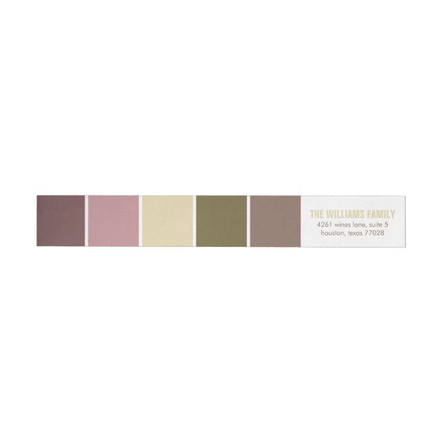 Pink and Brown Modern Colour Blocks Wrap Around Label (Individual)