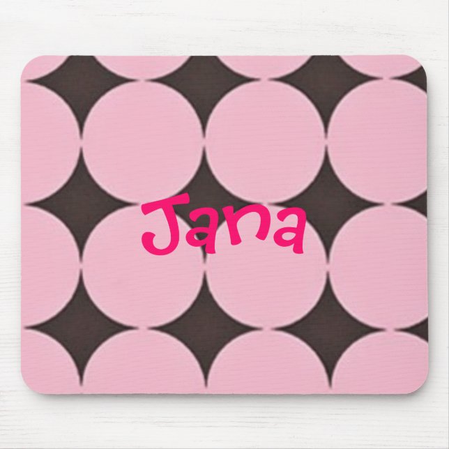 Pink and Brown mouse pad customized (Front)
