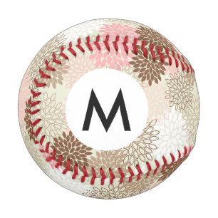 Pink And Brown Mum Pattern Baseball