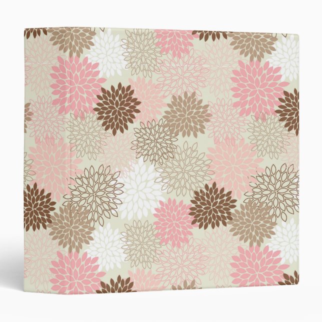 Pink And Brown Mum Pattern Binder (Front/Spine)