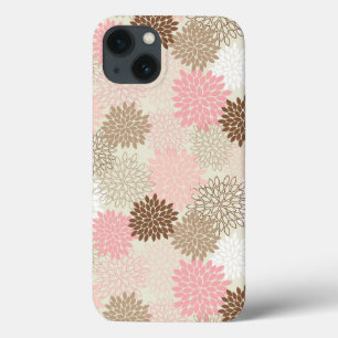 Pink And Brown Mum Pattern iPhone 13 Case