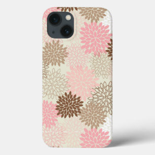 Pink And Brown Mum Pattern iPhone 13 Case