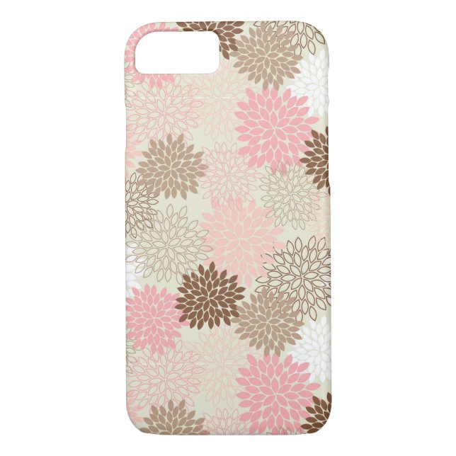 Pink And Brown Mum Pattern Case-Mate iPhone Case (Back)