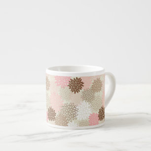 Pink And Brown Mum Pattern Espresso Cup