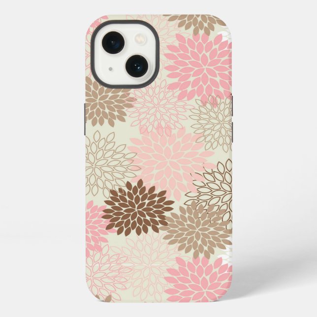 Pink And Brown Mum Pattern iPhone Case (Back)
