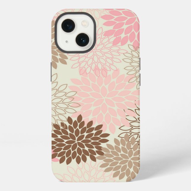 Pink And Brown Mum Pattern iPhone Case (Back)