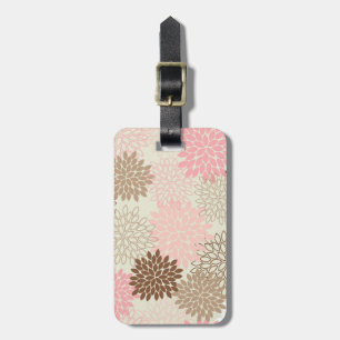 Pink And Brown Mum Pattern Luggage Tag