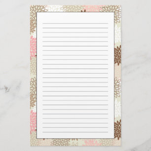 Pink And Brown Mum Pattern Stationery