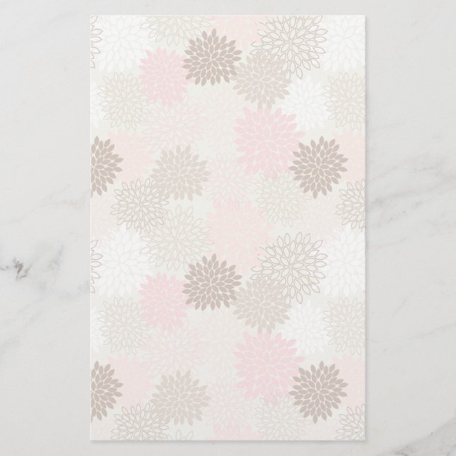 Pink And Brown Mum Pattern Stationery (Front)