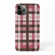 Pink and Brown Plaid Slight Distress