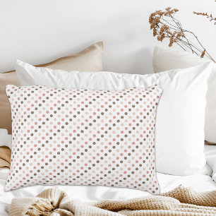 Pink and Brown Polka Dot Accent Pillow