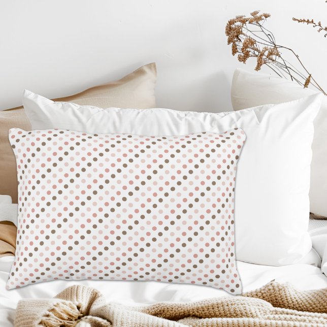 Pink and Brown Polka Dot Accent Pillow (Creator Uploaded)