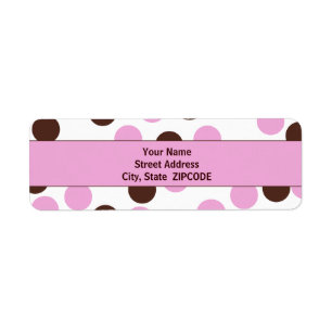Pink and Brown Polka Dot ADDRESS Labels