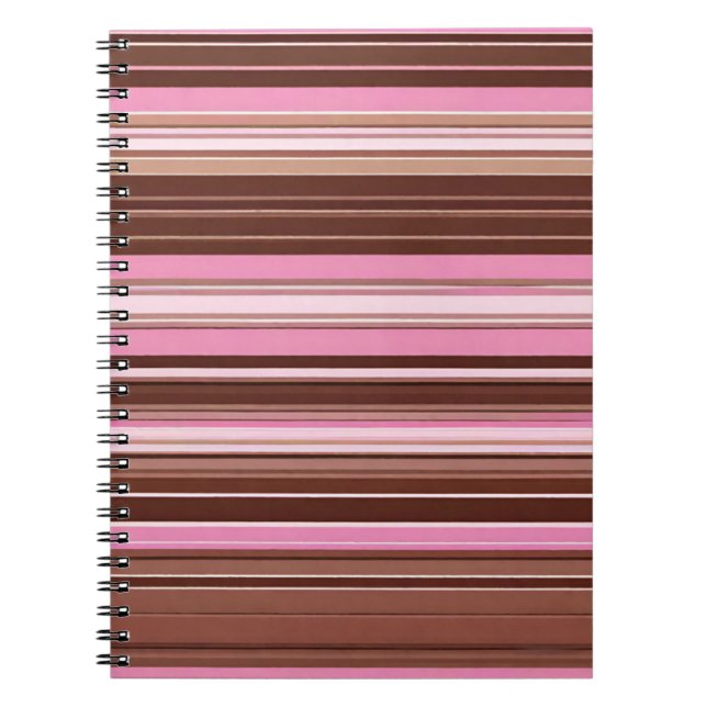 Pink and Brown Stripe Notebook (Front)