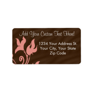 Pink and Brown Swirl Label