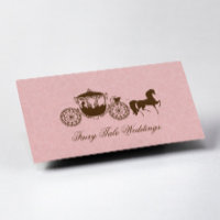 Pink And Brown Wedding Horse & Carriage