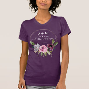 Pink and Burgundy Blush Custom Monogram T-Shirt