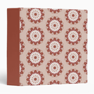 Pink and Burgundy Floral Mandala Pattern Binder