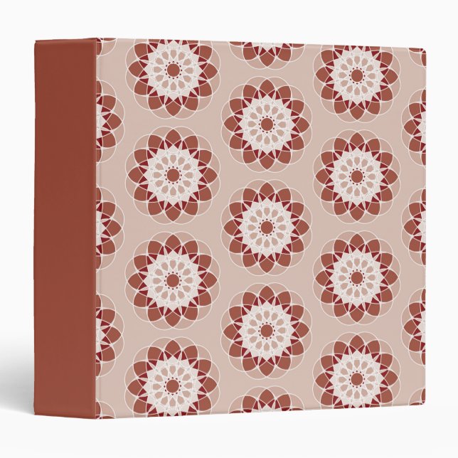 Pink and Burgundy Floral Mandala Pattern Binder (Front/Spine)