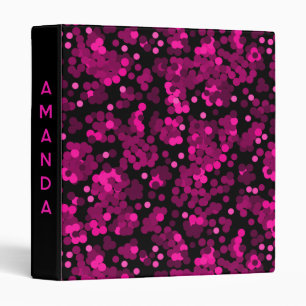 Pink and burgundy polka dot confetti pattern binder