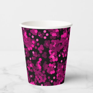 Pink and burgundy polka dot confetti pattern paper cups