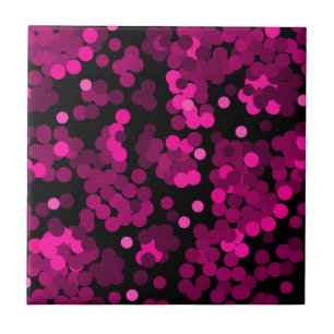 Pink and burgundy polka dot confetti pattern tile