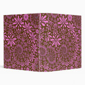 Pink and Chocolate Brown Flowers Pattern Binder (Background)