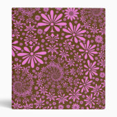 Pink and Chocolate Brown Flowers Pattern Binder (Front)