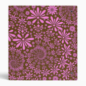 Pink and Chocolate Brown Flowers Pattern Binder (Back)
