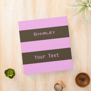 Pink and Chocolate Brown Wide Stripes by STaylor Binder