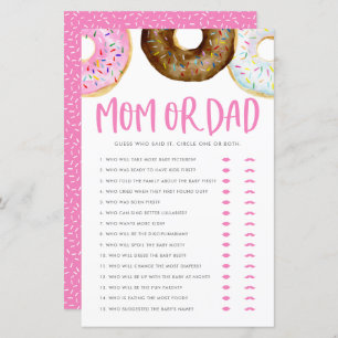 Pink and Chocolate Doughnuts Mom or Dad Shower Gam