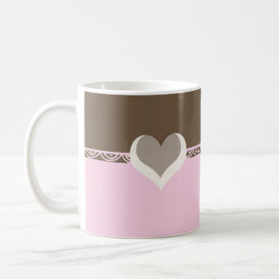 Pink and Chocolate Lace Coffee Mug
