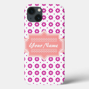 Pink and Coral Floral Personalized iPhone 13 Case