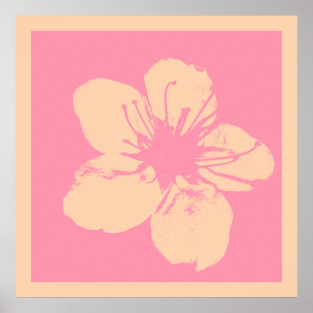 Pink and Cream Apple Blossom Poster (Front)