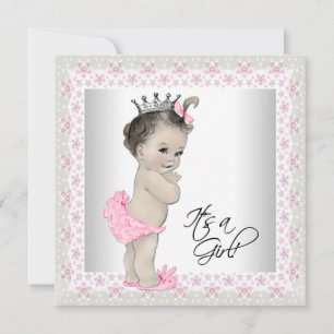 Pink and Cream Baby Shower Invitation