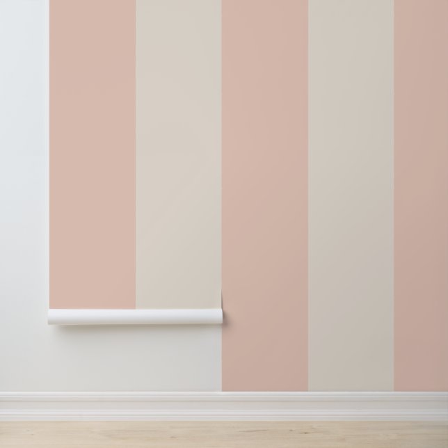 Pink and Cream Bold Stripe Wallpaper (Application)