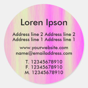 Pink and Cream Business / Profile Classic Round Sticker