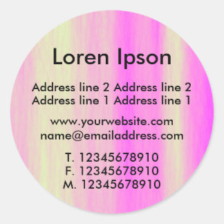 Pink and Cream Business / Profile Classic Round Sticker