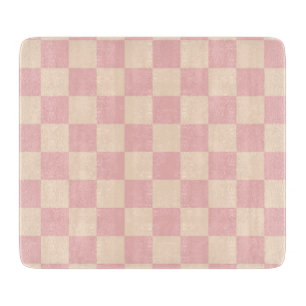 Pink and Cream Chequerboard Cutting Board