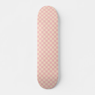 Pink and Cream Chequerboard Skateboard