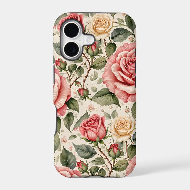 Pink and Cream Classic Rosebuds  (Verso)