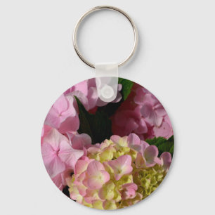 Pink and Cream Hydrangeas Keychain